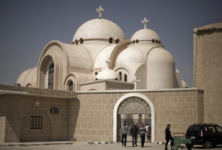Egyptians leave the Saint Bishoy monaste