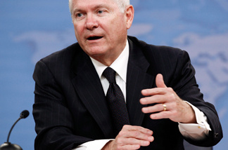 Secretary of Defense Robert Gates announces a plan to close a Joint Forces Command in Norfolk, Virginia, as part of his effort to strip billions from the Pentagon budget during a news conference at the Pentagon August 9, 2010 in Arlington, Virginia.