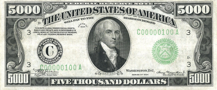Madison $5,000 bill