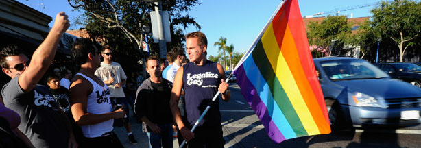 Prop 8 opponents celebrate the ruling to overturn Proposition 8 on August 4, 2010 in West Hollywood.