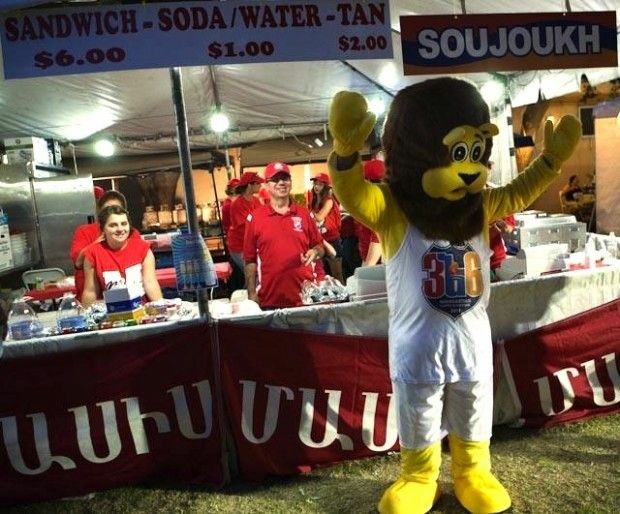 Help, too much soujoukh! The Navasartian Games mascot, July 2011