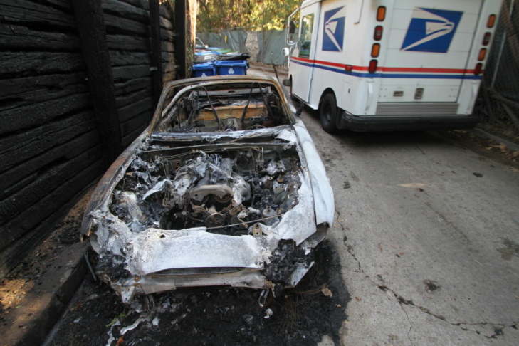 Scorched car