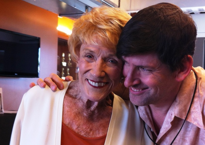 Jeanne Cooper, star of "The Young and the Restless," with Off-Ramp host John Rabe.