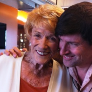 Jeanne Cooper, star of "The Young and the Restless," with Off-Ramp host John Rabe.