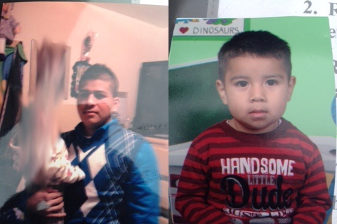 Abraham Vargas (L), 27, allegedly kidnapped his 2-year-old son (R) and possibly fled toward Mexico on Friday, May 23, 2014.