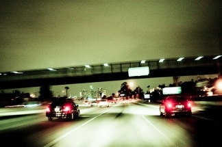 Traffic along the 10 Freeway in Los Angeles.