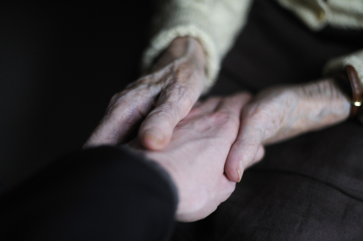 A woman, suffering from Alzheimer's dese