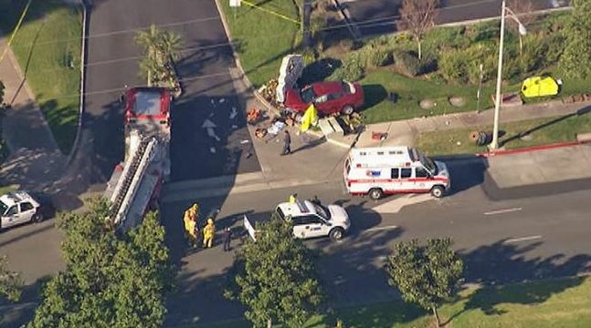 A woman and a girl were pronounced dead at the scene of a crash in Riverside, California on Friday.
