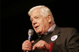 U.S. Rep Jim McDermott (D-WA) addresses the crowd during an election night rally Nov. 2, 2010 in Seattle.