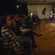 Larry and panel at the LA84 Foundation in West Adams for a conversation on the future of policing in Southern California; January 21, 2015; Photo Credit Bill Youngblood/SCPR;