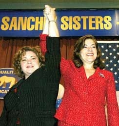 A Democratic party official says Congresswomen Linda, left, and Loretta Sanchez are "our best messengers to Latino voters in these districts where the Latino vote is critical to our success."