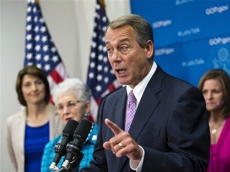 House Speaker John Boehner, R-Ohio, at a Friday news conference.