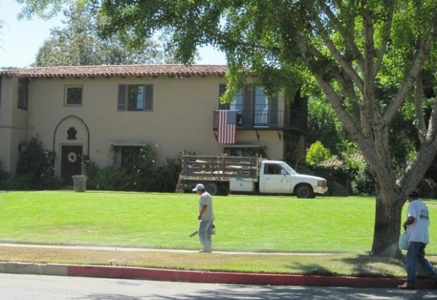 Spraying the grass, September 1, 2010