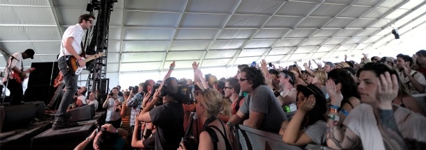 Musician Zach Ernst of Black Joe Lewis & The Honeybears performs during the first day of the Coachella Valley Music & Arts Festival 2011 held at the Empire Polo Club on April 15, 2011 in Indio.