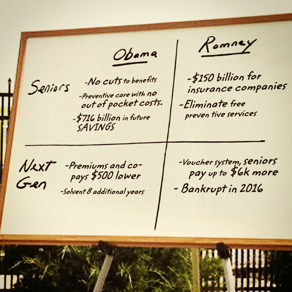 The Obama campaign quickly responded to Mitt Romney's Medicare whiteboard.