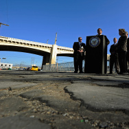 LA Mayor And Sen. Boxer Hold News Conference Asking Congress To Pass Legislation Funding Road Projects