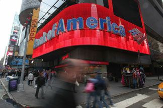 File: A Bank of America branch is seen in Times Square October 19, 2010 in New York City.