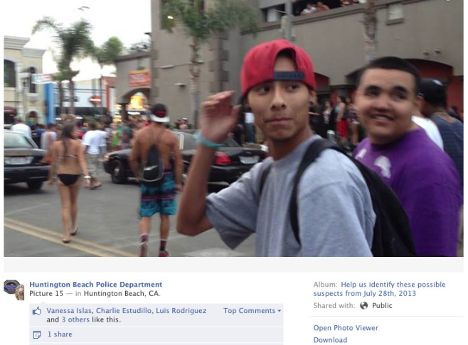Huntington Beach police Facebook photos