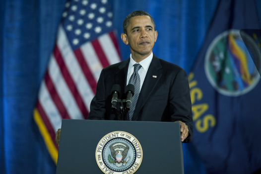 President Obama Gives An Economic Address At Kansas High School
