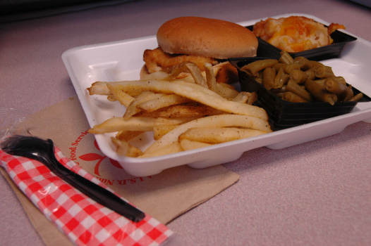 Styrofoam school lunch tray