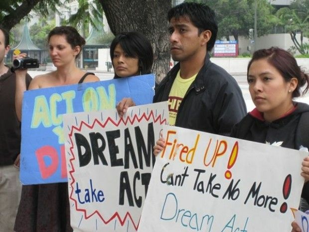 DREAM Act supporters at a Los Angeles rally in September, after a defense bill carrying the measure failed to win enough votes in the Senate. It was later reintroduced as a stand-alone bill.