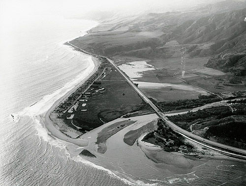 A view of the Malibu Lagoon after a 1938 flood.