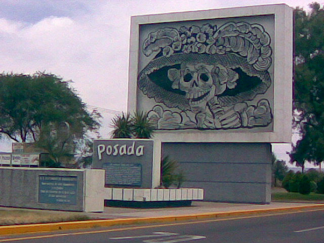 "La Catrina" as part of a monument to Posada in Aguascalientes, Mexico, May 2007