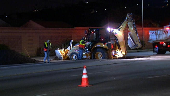 Road closure La Cienega Boulevard