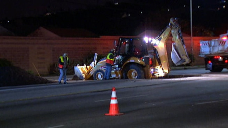 Road closure La Cienega Boulevard