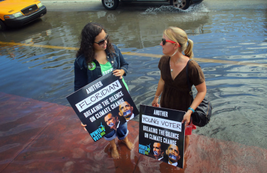 Global Warming Activists Demonstrate In High Tide Flooding Area