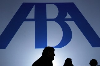 Delegates look on as U.S. Supreme Court justice Ruth Bader Ginsburg speaks during the American Bar Association (ABA) House of Delegates meeting August 9, 2010 in San Francisco, California.