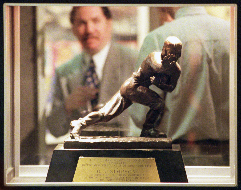 TIL OJ Simpson's Heisman Trophy has a typo in the engraving, reading "presented by the Downtown