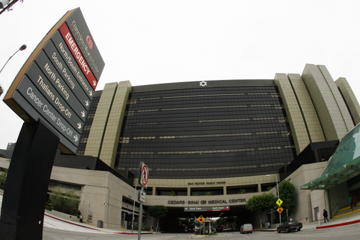 View of the Cedars Sinai Hospital in Los