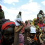 Young displaced Somali women along with