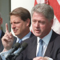 Former President Bill Clinton (and then-Vice President Al Gore) in 1996, the year Clinton signed the Defense of Marriage Act.