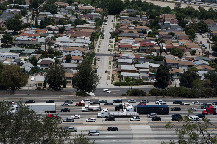 Los Angeles River 5 interstate accident traffic
