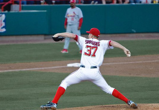 Stephen Strasburg pitches during a March 2010 preseason game against the Atlanta Braves.