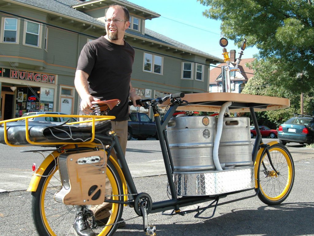 Oh, Portland: the Hopworks Urban Brewery's "pub bike."