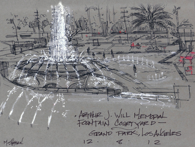 Grand park fountain by artist Mike Sheehan