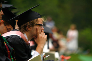 Students attend the Vassar College 2010 commencement at Vassar College on May 23, 2010 in Poughkeepsie, New York.