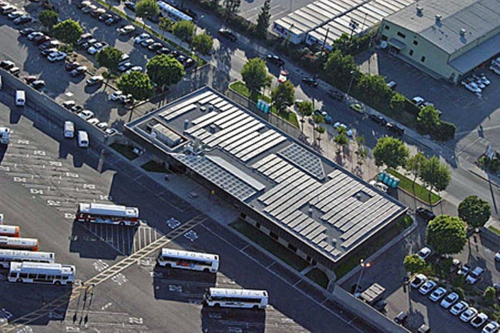 solar panels on Metro roof