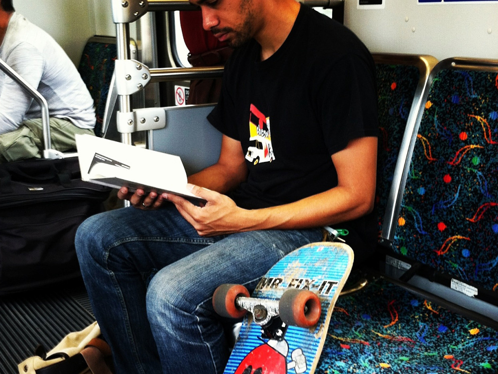 Zach Brown's preferred mode of transportation is his skateboard. Brown, 27, is an artist and actor who doesn't own a car.
