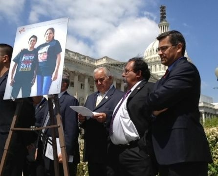 Congressman Xavier Becerra (R) discusses Dream Act policy with the Hispanic Council last year. Now Republicans have gotten in on the action, announcing their own version of the controversial bill on Thursday.
