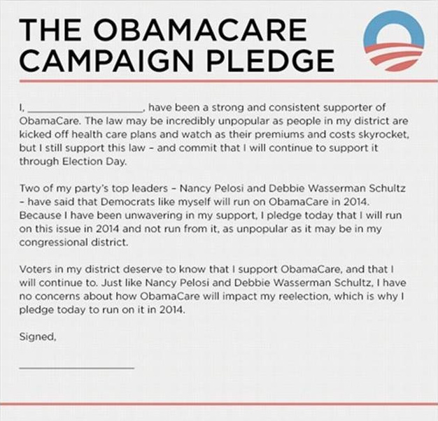 The Republican National Campaign Committee is making the Affordable Care Act a key issue in the midterm election, challenging Democratic candidates to stand by their support.