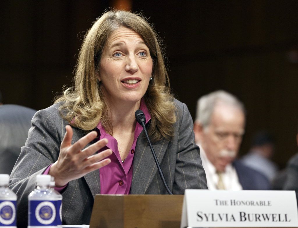 This May 14, 2014 file photo shows Sylvia Mathews Burwell, President Barack Obama’s nominee to become secretary of Health and Human Services testifying on Capitol Hill in Washington. More than 2 million people who got health insurance under President Barack Obama’s law have data discrepancies that could jeopardize coverage for some, a government document shows. On Wednesday, Burwell easily passed a key test vote in the Senate.