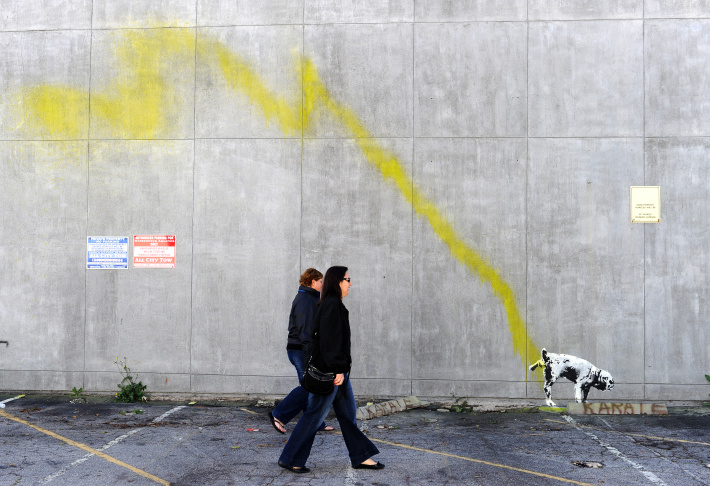 A graffiti attributed to secretive Briti