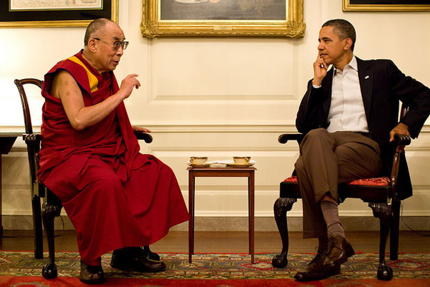 President Obama meets with the Dalai Lama at the White House on Saturday.