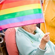 elderly rainbow flag gay pride