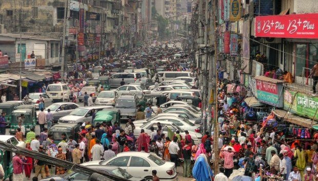 A traffic jam in Dhaka, Bangladesh, March 2008
