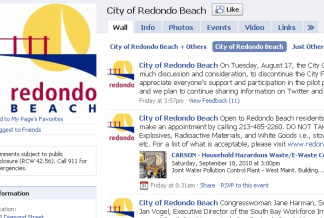 Screenshot of the City of Redondo Beach's Facebook page.